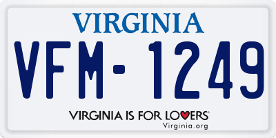 VA license plate VFM1249