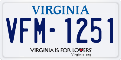VA license plate VFM1251