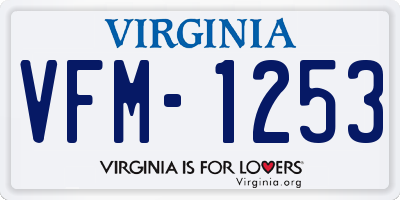 VA license plate VFM1253