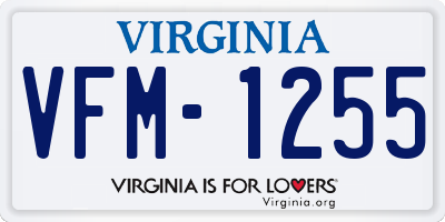 VA license plate VFM1255