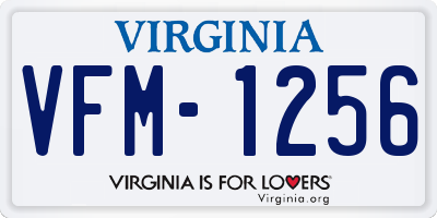 VA license plate VFM1256