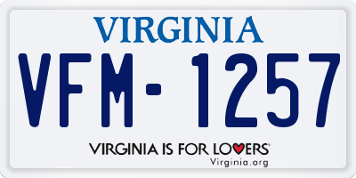 VA license plate VFM1257