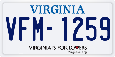 VA license plate VFM1259