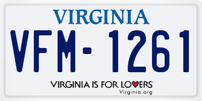 VA license plate VFM1261