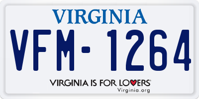 VA license plate VFM1264