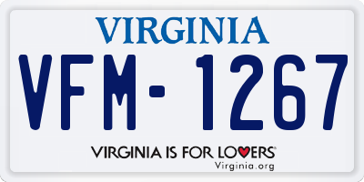 VA license plate VFM1267