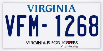 VA license plate VFM1268