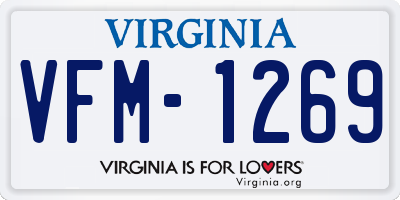 VA license plate VFM1269