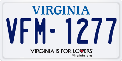 VA license plate VFM1277