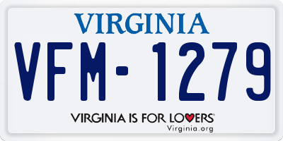 VA license plate VFM1279