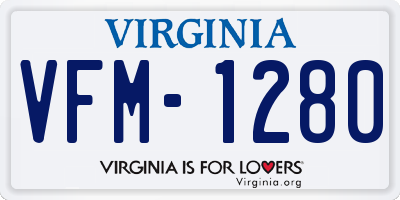 VA license plate VFM1280