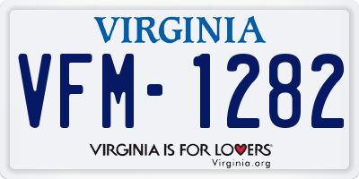 VA license plate VFM1282