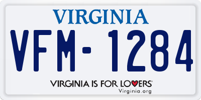 VA license plate VFM1284
