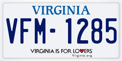 VA license plate VFM1285
