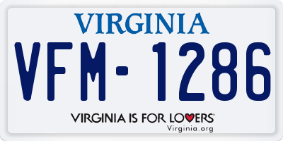 VA license plate VFM1286