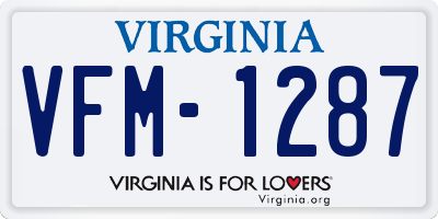 VA license plate VFM1287