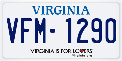 VA license plate VFM1290