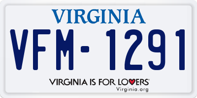 VA license plate VFM1291