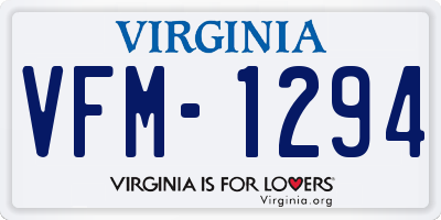 VA license plate VFM1294
