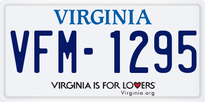 VA license plate VFM1295