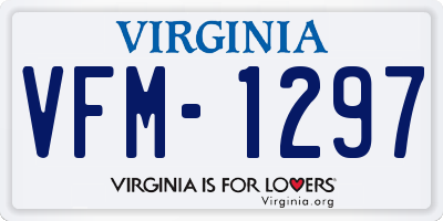 VA license plate VFM1297