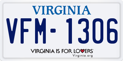 VA license plate VFM1306