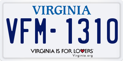 VA license plate VFM1310