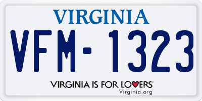 VA license plate VFM1323