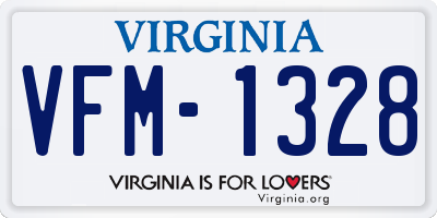 VA license plate VFM1328