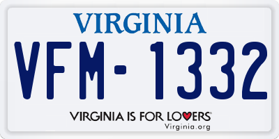VA license plate VFM1332