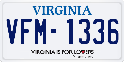 VA license plate VFM1336