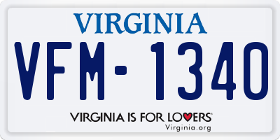 VA license plate VFM1340