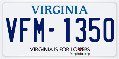 VA license plate VFM1350