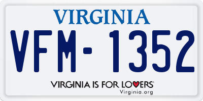 VA license plate VFM1352