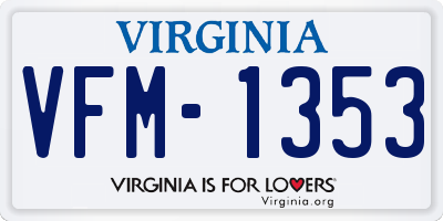 VA license plate VFM1353