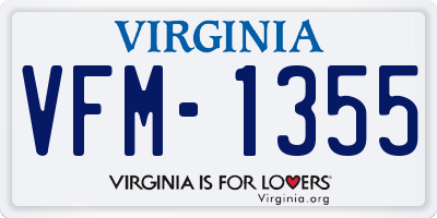 VA license plate VFM1355