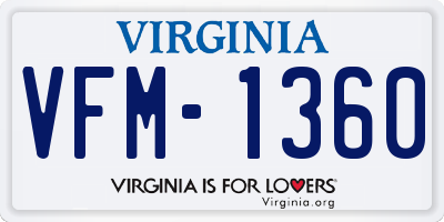 VA license plate VFM1360