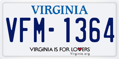 VA license plate VFM1364