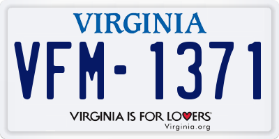 VA license plate VFM1371