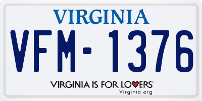 VA license plate VFM1376