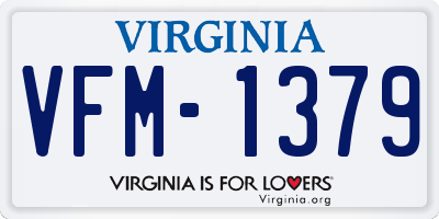 VA license plate VFM1379