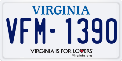 VA license plate VFM1390