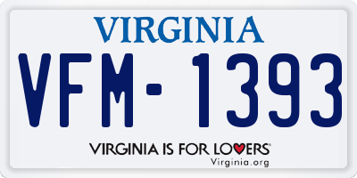 VA license plate VFM1393
