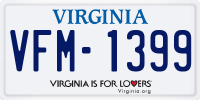 VA license plate VFM1399
