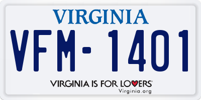 VA license plate VFM1401