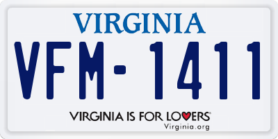 VA license plate VFM1411