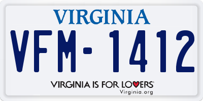 VA license plate VFM1412