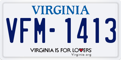 VA license plate VFM1413
