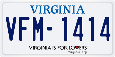 VA license plate VFM1414