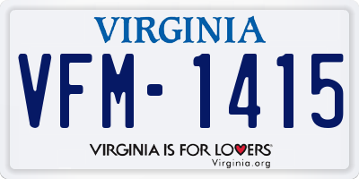 VA license plate VFM1415